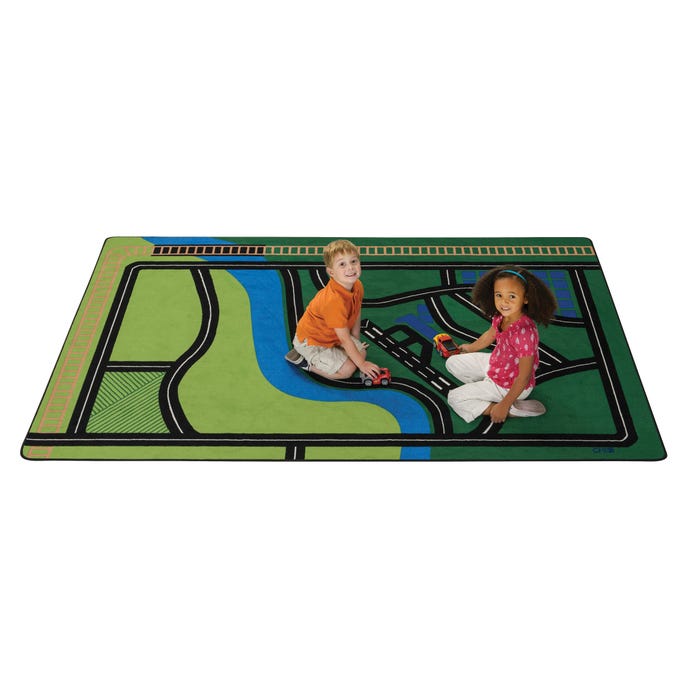 Carpets for Kids Transportation Fun Carpet, 6 x 9 ft, Rectangle, Multicolored