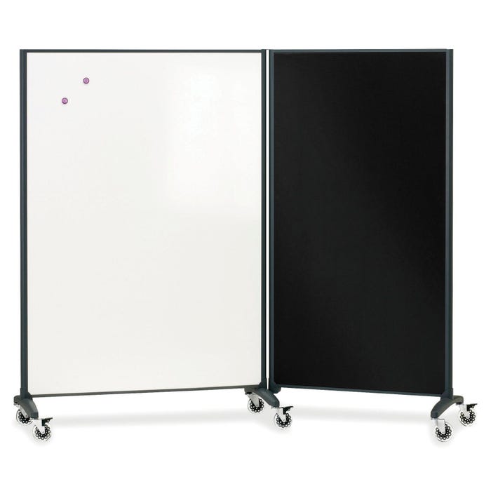 Quartet Multi Room Divider/Magnetic Board, 36 x 72 Inches, Graphite Frame