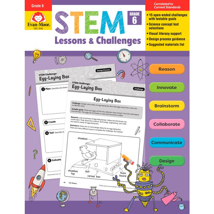 Evan-Moor STEM Lessons and Challenges, Gr. 6