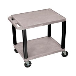 Image for Luxor 2-Shelf Tuffy Cart with Power, Gray Shelves, Black Legs, 24 x 18 x 24-1/2 Inches from School Specialty