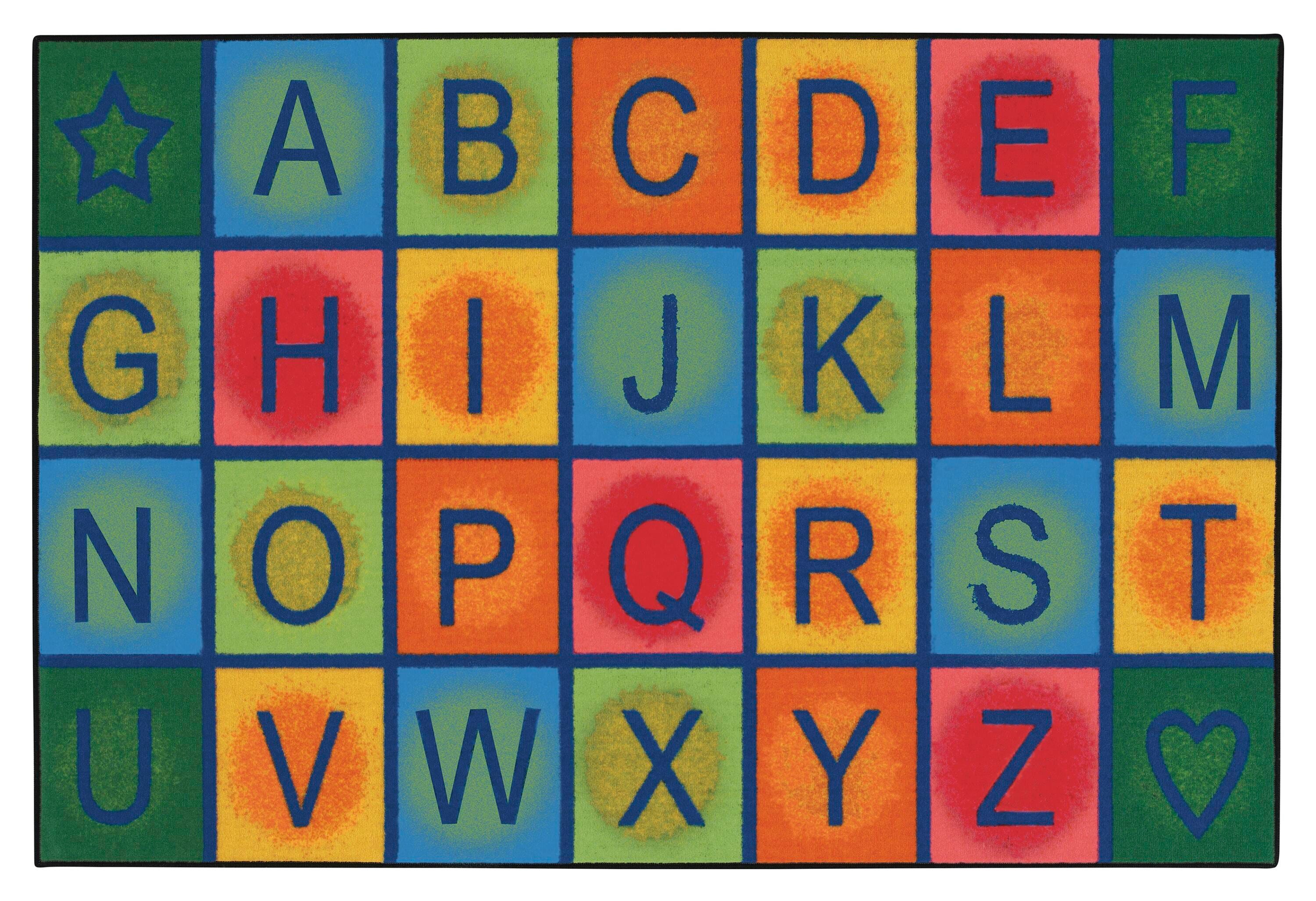 Carpets for Kids KID$Value Simple Alphabet Blocks Carpet, Rectangle 4002466