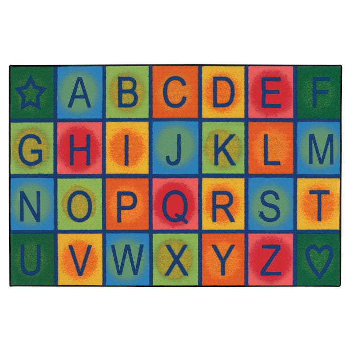Carpets for Kids KID$Value Simple Alphabet Blocks Carpet, Rectangle