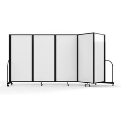 Screenflex Wet-Dry Magnetic Erase Tackable Divider, 5 Panels, 169 x 72 Inches, Charcoal Black 2161960