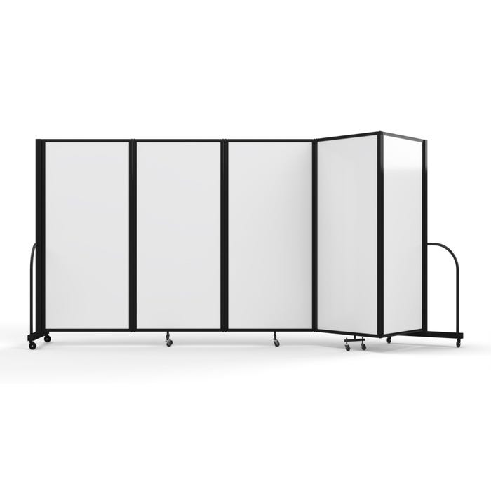Screenflex Wet-Dry Magnetic Erase Tackable Divider, 5 Panels, 169 x 72 Inches, Charcoal Black