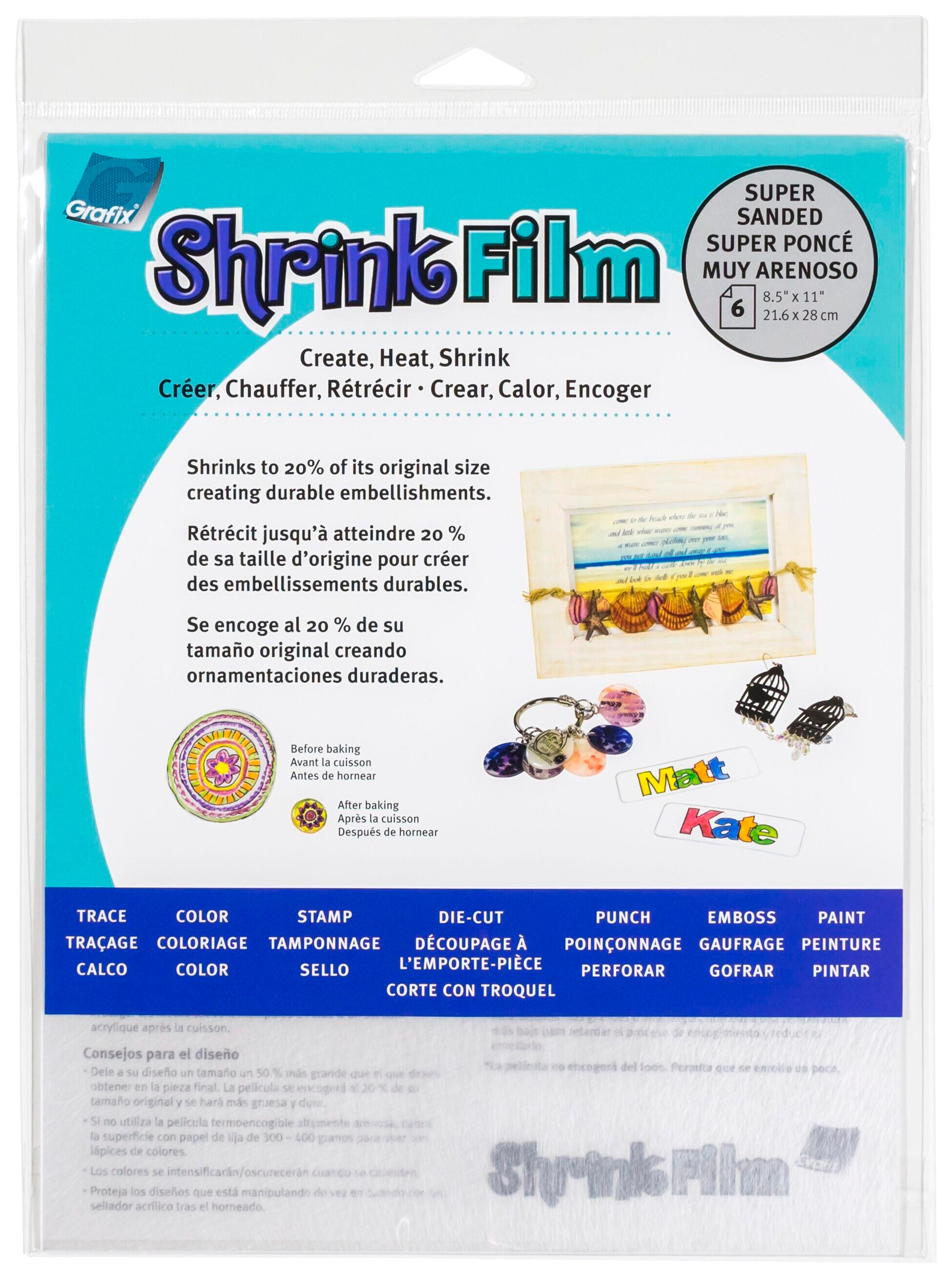 Grafix Shrink Film, 8-1/2 x 11 Inches, Sanded, Pack of 50 1466228