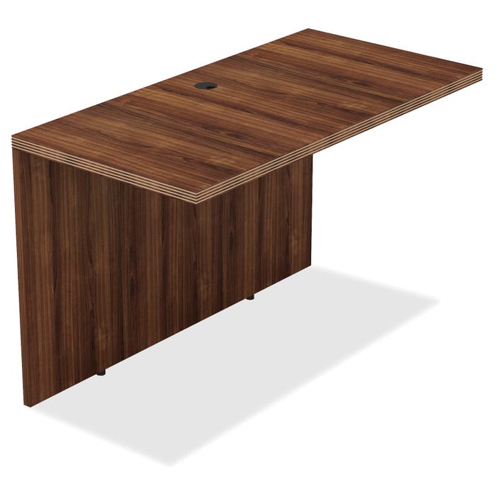 Lorell Chateau Laminate Bridge Desk, 48 x 24 x 29-1/2 Inches, Walnut