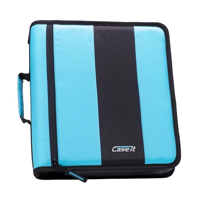 Case-it The Classic Zipper Binder, 2 Inch O-Rings, Teal