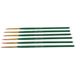 Image for Sax Optimum Golden Synthetic Taklon Paint Brushes Short, Round, Size 1, Set of 6 from School Specialty