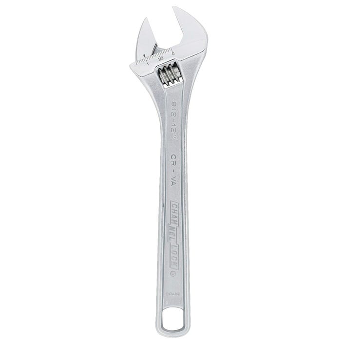 Channel Lock Adjustable Wrench, 15 in L X 1-3/4 in W, Chrome Vanadium Steel