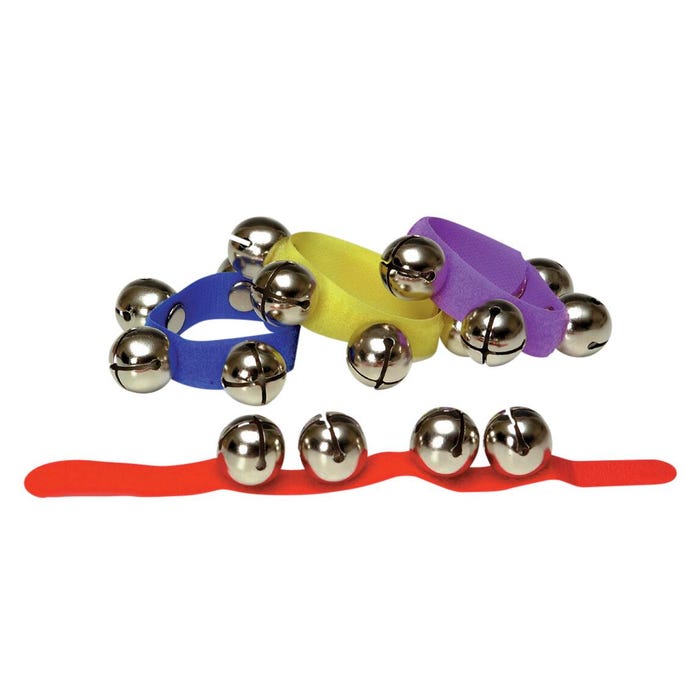 Rhythm Band Wrist Bells, Assorted Colors, Set of 12