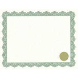 Geographics Printable Certificate with Seals, 11 x 8-1/2 inches, Optima Green, Pack of 25, Item Number 1441616