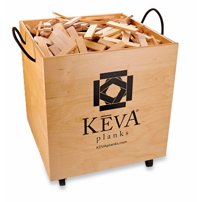 Mindware KEVA Maple Planks in Wooden Bin, 1000 pieces