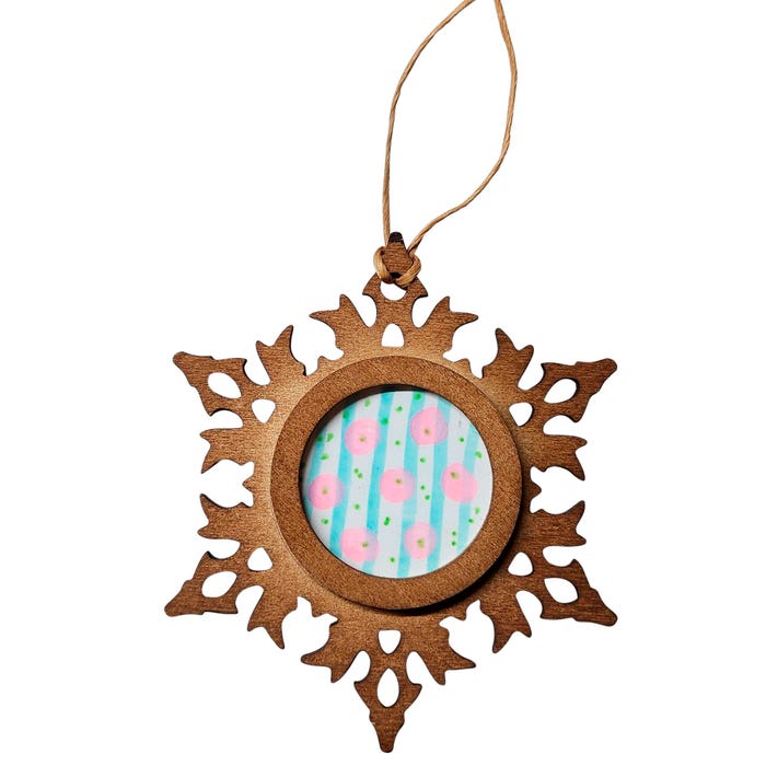 Snapins Design Your Own Snowflake Ornament, Natural Wood, Pack of 24