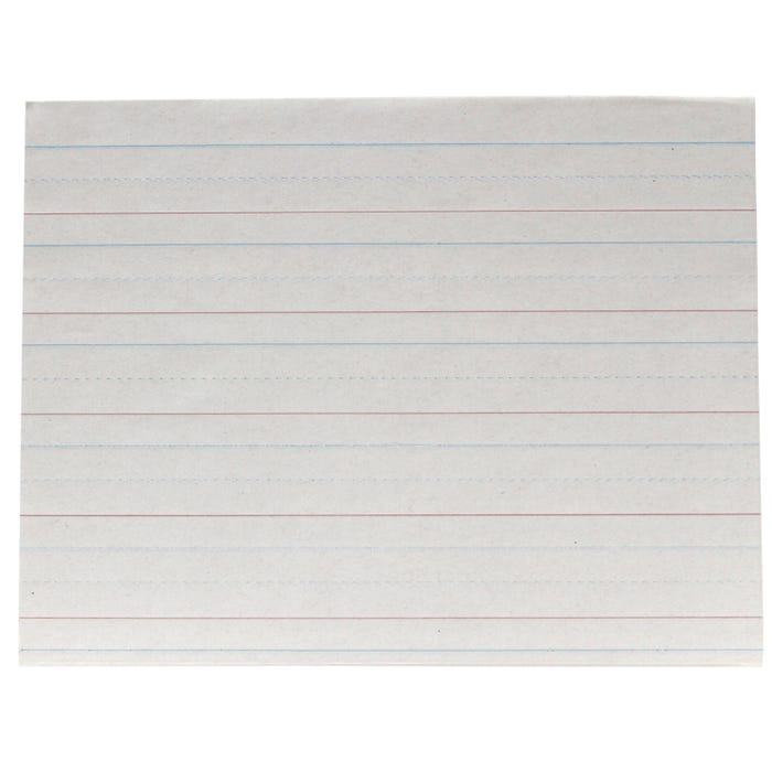 School Smart Red & Blue Newsprint Paper, 1 Inch Ruled, 11 x 8-1/2 Inches, 500 Sheets