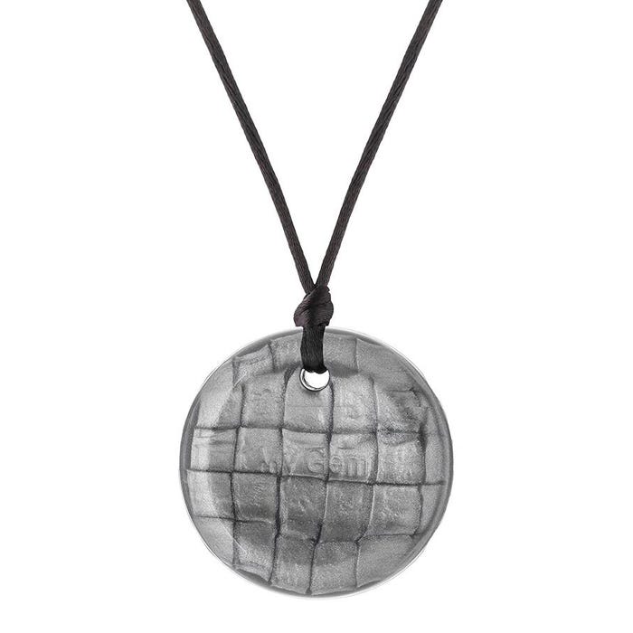 Chewigem Chewable Button Necklace, Silver