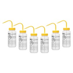 Eisco Labs Isopropanol Wash Bottle, 500 mL, Wide Mouth, LDPE, Pack of 6