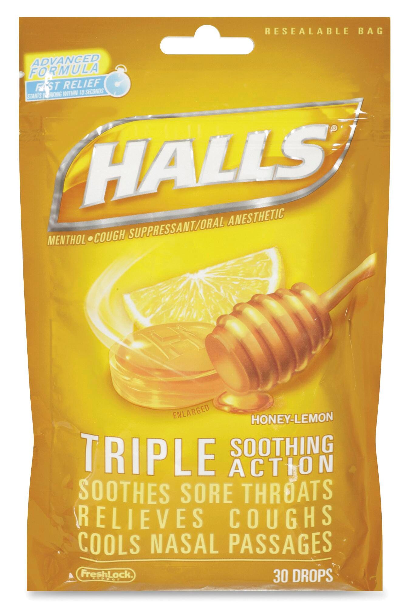 Halls Honey-Lemon Cough Drops, Item Number 1562071