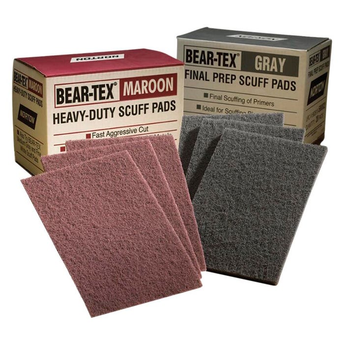 Norton Scuff Clean Pad, 9 in L X 6 in W, Maroon, Pack of 20