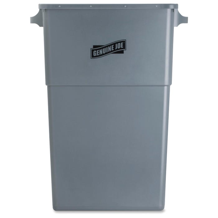 Genuine Joe Space-Saving Waste Container, 23 Gallon, Gray