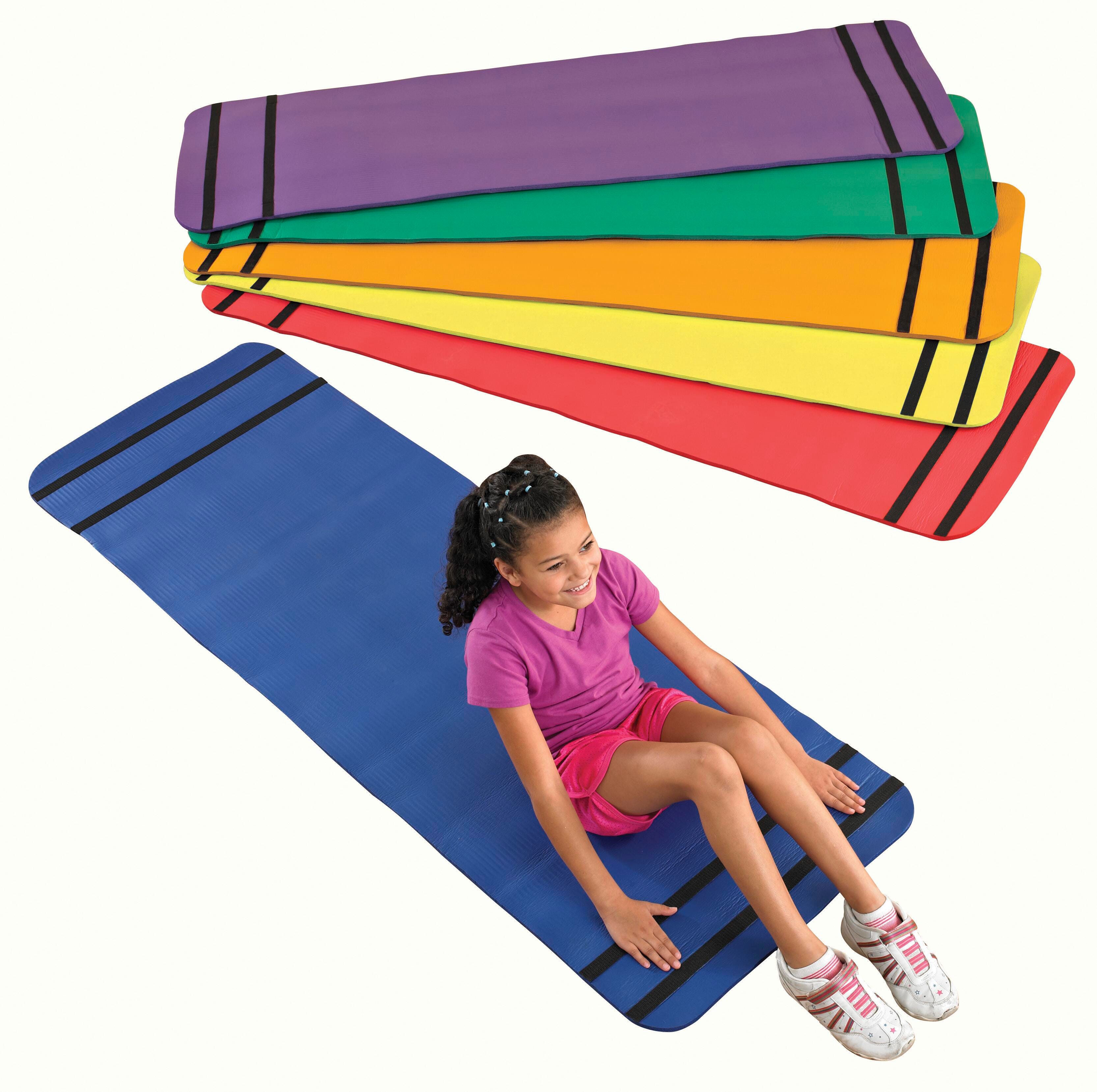 Sportime Curl Up Yoga Mats, 6 x 2 Feet, Assorted Colors, Set of 6 Item Number 1478720
