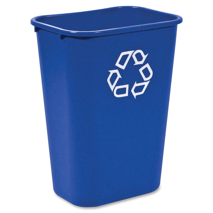Rubbermaid Commercial Large Deskside Recycling Container, 41-1/4 Quart, Blue