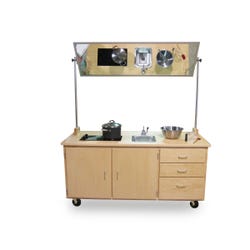 Nasco Exclusive by Hann, Mobile Demonstration Table with Mirror, Cooktop and Sink, 72 x 30 x 36 Inches
