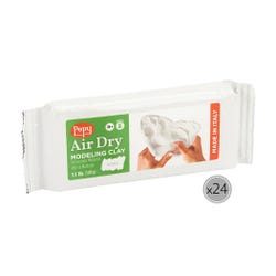 Pepy Air-Dry Clay, 1.1 Lbs, White, Pack of 24
