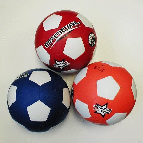 FlagHouse Soccer Ball, Rubber, Size 5, Red 2121958