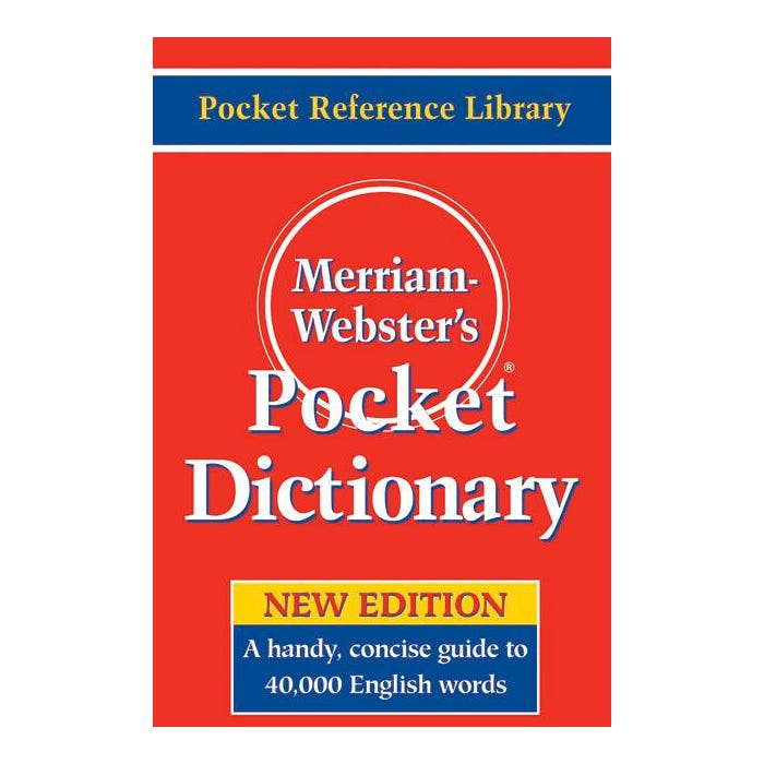 Merriam-Webster Pocket Dictionary Paperback Book, 3-1/2 X 5-3/8 in
