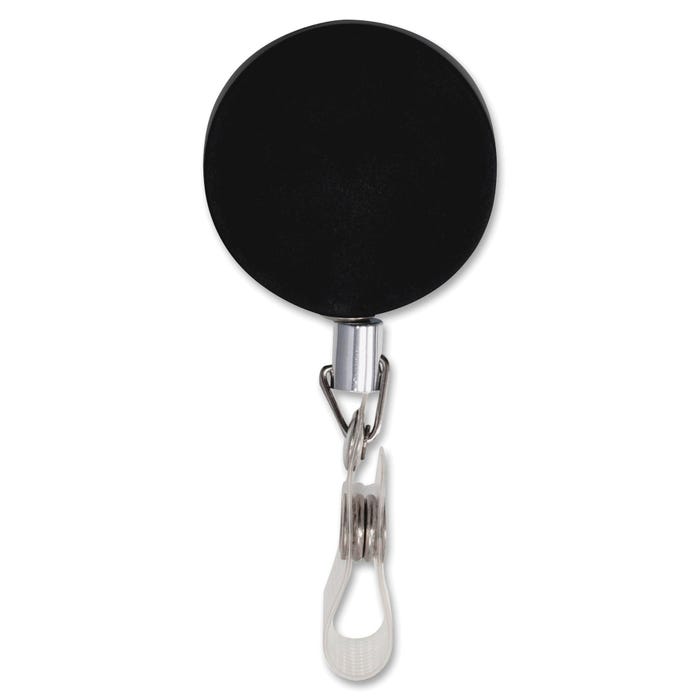 Advantus Retractable ID Reel, w/ Badge Holder, Heavy Duty, Pack of 12, BK