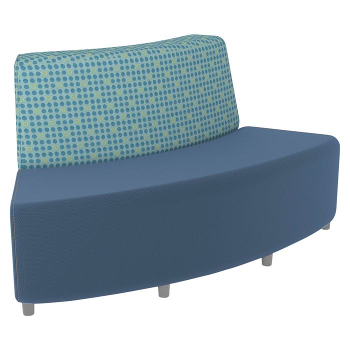 Classroom Select Soft Seating NeoLounge Armless Sofa with Outward Curve, 2 Color, 67 x 31 x 35 Inches