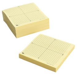 SI Manufacturing XY Coordinate Sticky Pad, 3 x 3 Inches, Yellow, 100 Sheets, Pack of 4