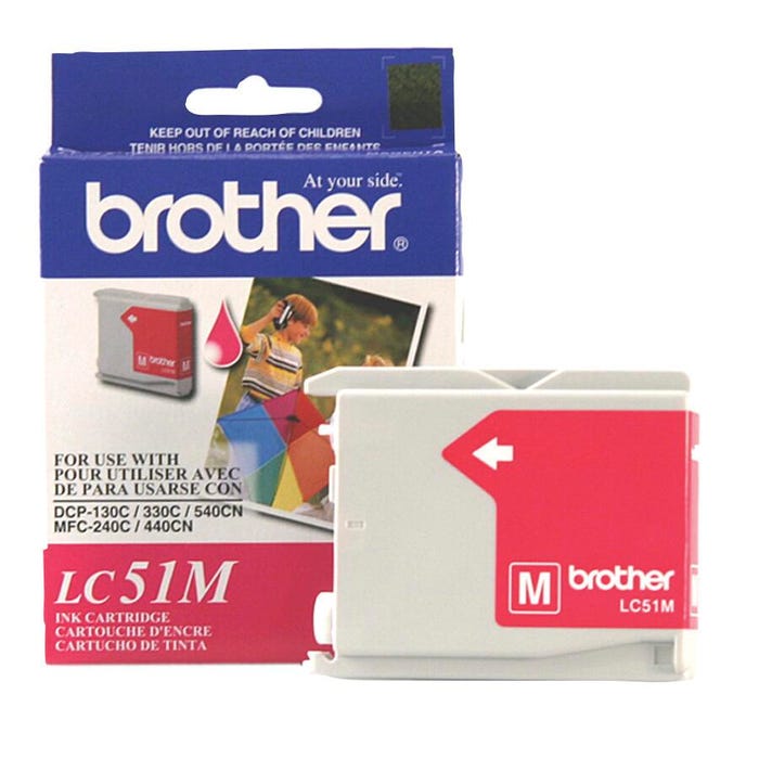 Brother LC51M Ink Cartridge, 500 Page Yield, Magenta