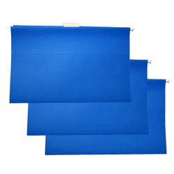 Image for School Smart Hanging File Folders, Legal Size, 1/3 Cut Tabs, Blue, Pack of 25 from School Specialty