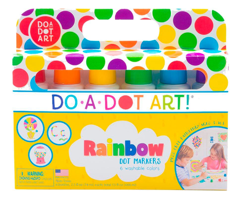 Image for Do-A-Dot Art Paint Washable Markers, Standard Dauber Tip, Assorted Rainbow Colors, Set of 6 from School Specialty