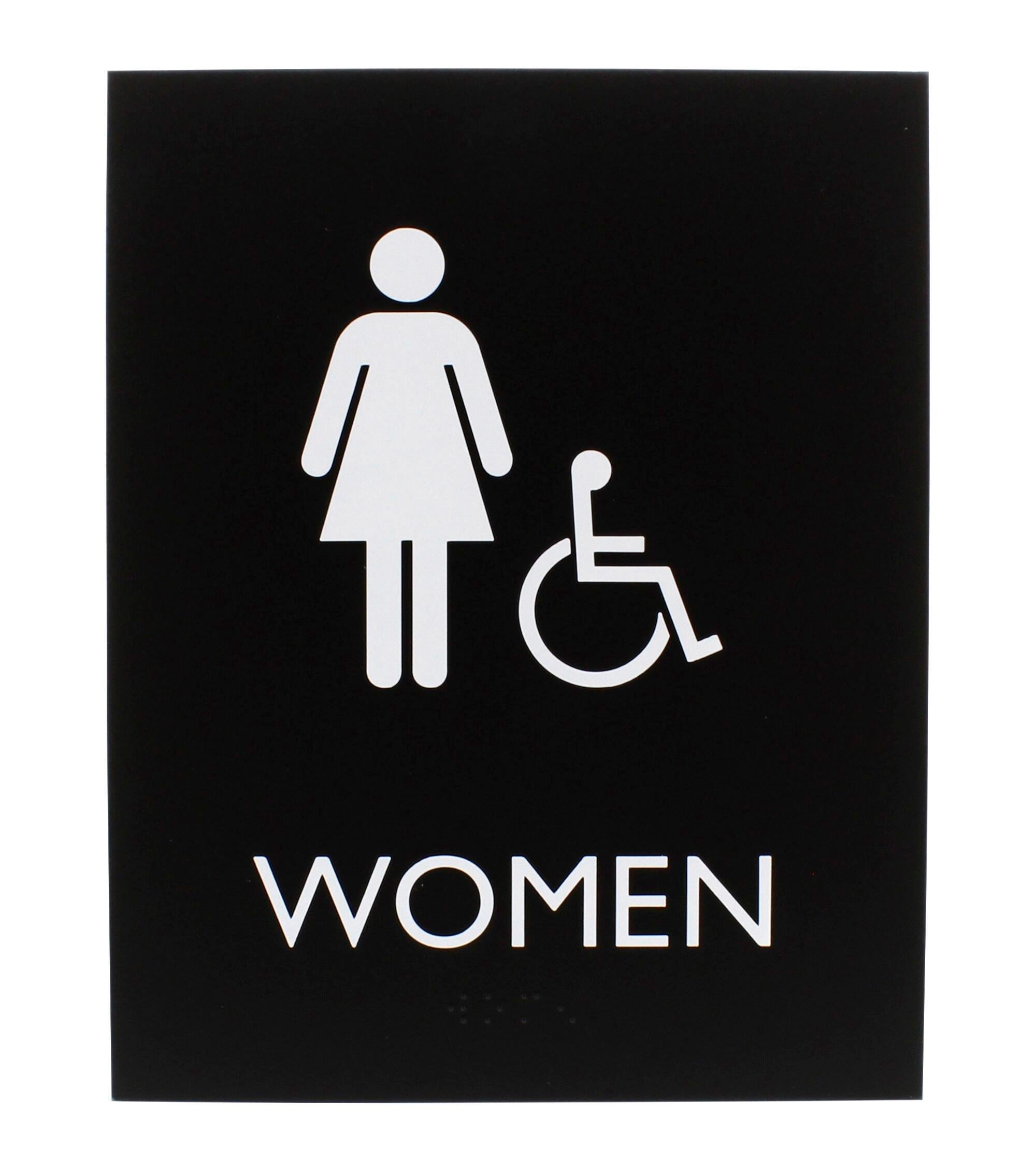 Lorell Restroom Sign, 8.5 x 6.4 x 0.8 Inches, Black, Item Number 2025936