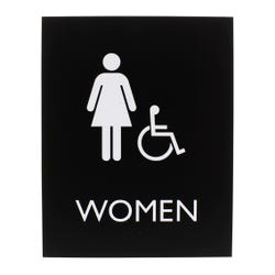 Lorell Restroom Sign, 8.5 x 6.4 x 0.8 Inches, Black, Item Number 2025936