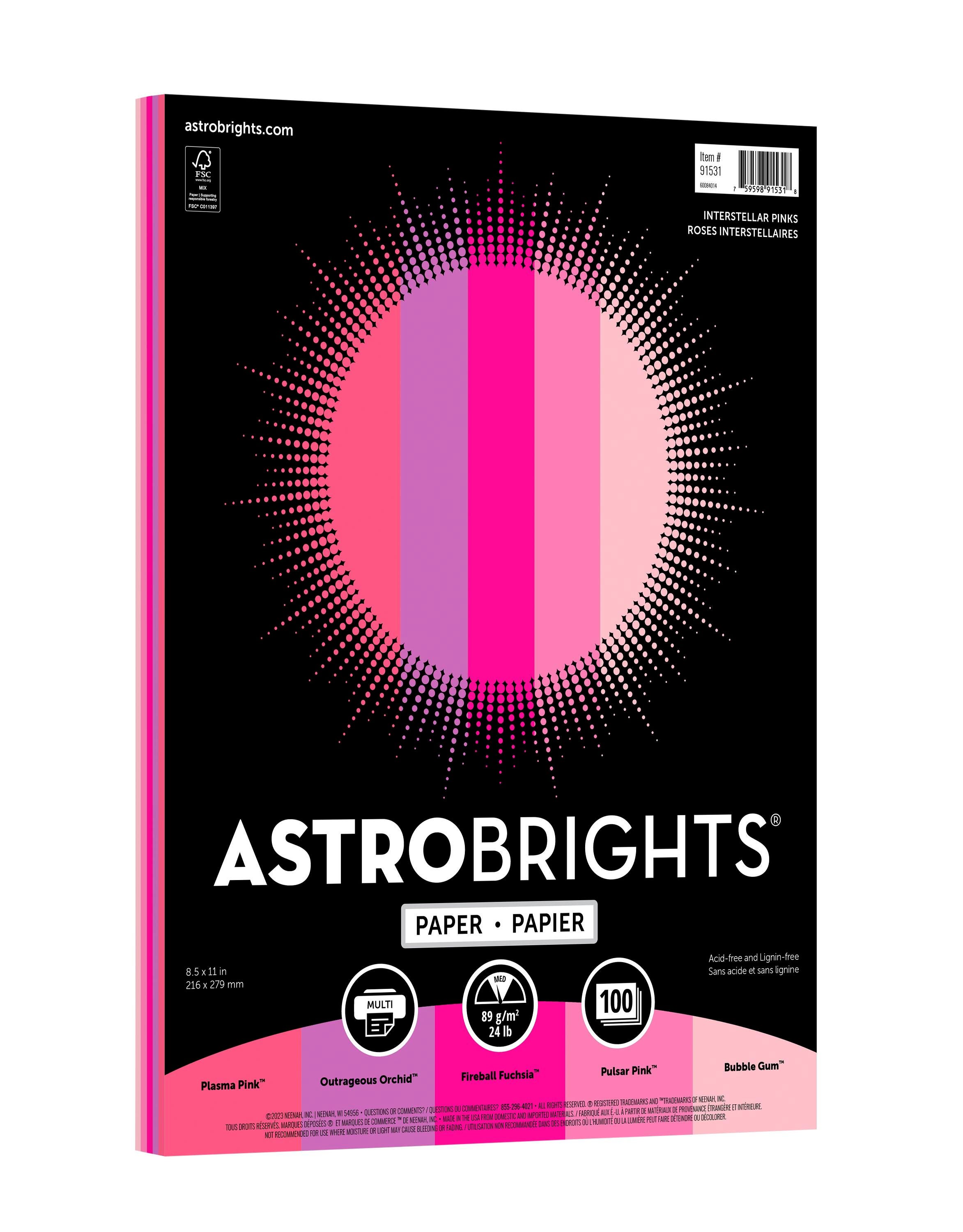 Astrobrights Colored Paper, 8-1/2 x 11 Inches, 24 Pound, Solar Sparks Assortment, 100 Sheets 2150679