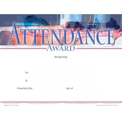 Achieve It! Attendance Award Recognition Awards, Fill in the Blank, 11 x 8-1/2 Inches, Pack of 25, Item Number 2105091