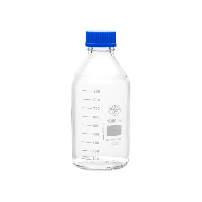 United Scientific Media & Storage Bottles, Borosilicate Glass, 1000 Milliliters, Pack of 10