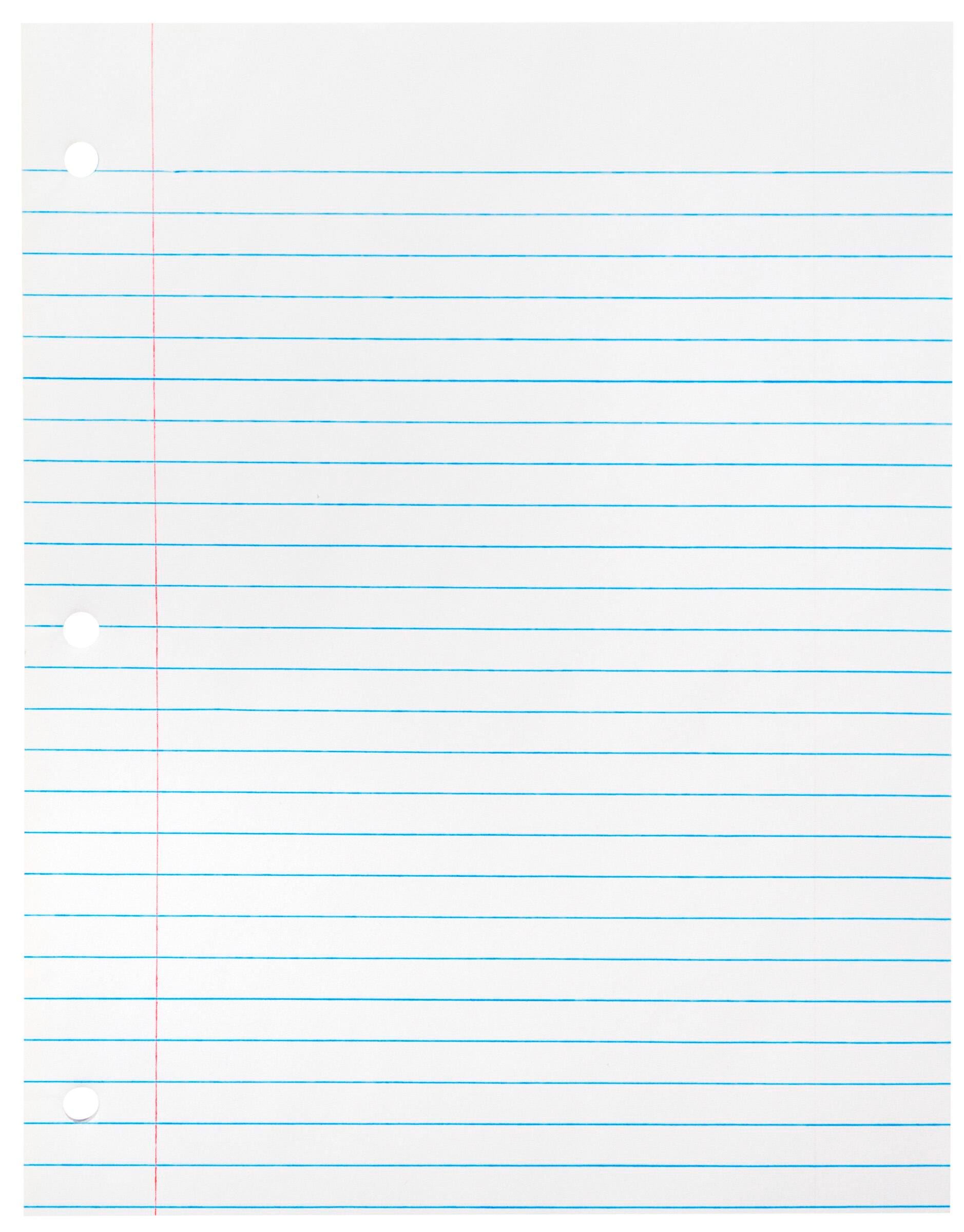 School Smart Sulphite 3-Hole Punched Theme Pad, 8-1/2 x 11 Inches, White, 100 Sheets 085268