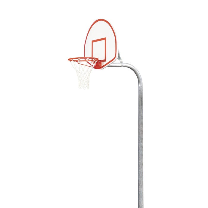 Bison Gooseneck Tough Duty Finished Aluminum Fan Playground Basketball System, 3-1/2 Inch Diameter Pole