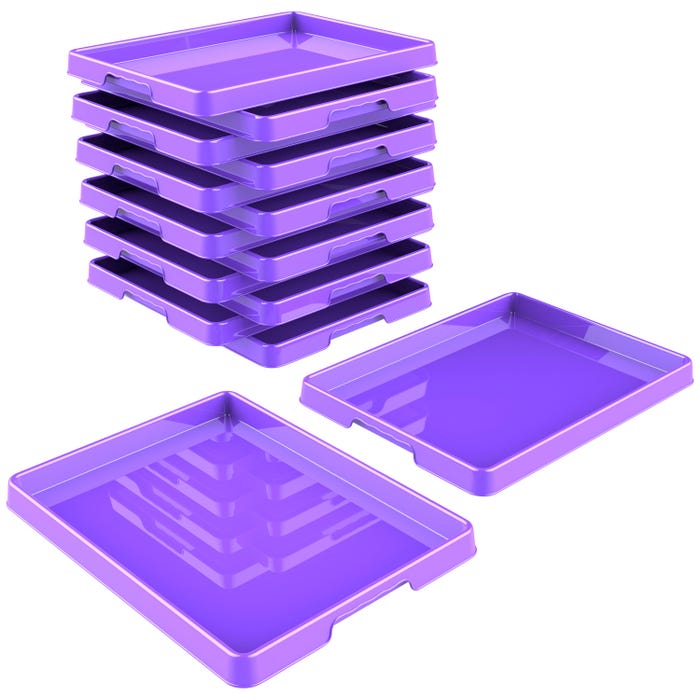 Storex Sorting and Crafts Tray, 12 x 16 Inches, Purple, Pack of 12
