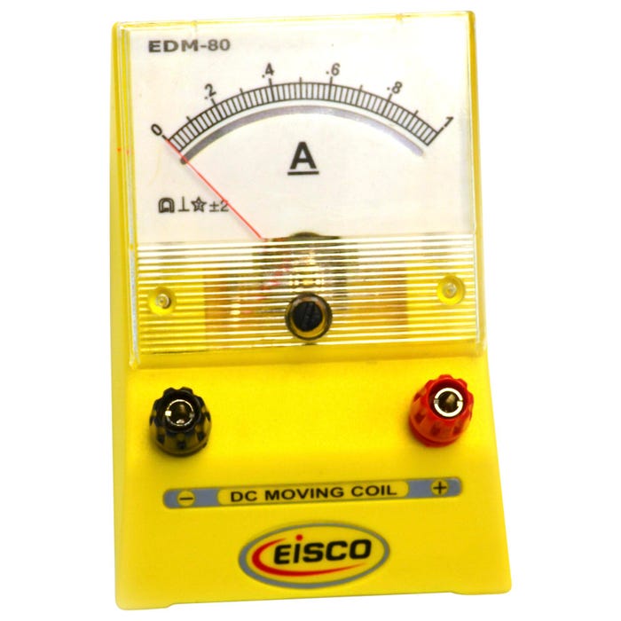 Eisco Labs Analog Ammeter, DC Current Meter, 0 - 1 Amp, 0.02A resolution