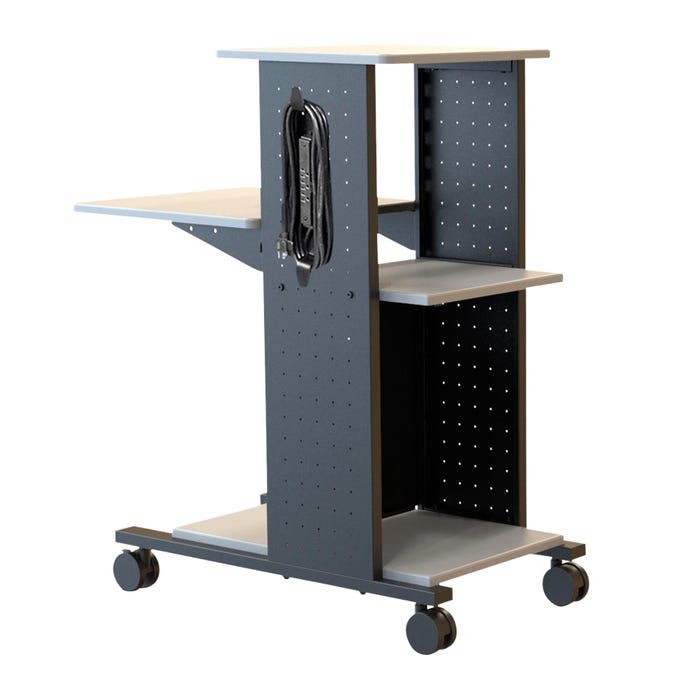 Mobile Presentation Station with Electricity, 18 x 34-1/4 x 40 Inches