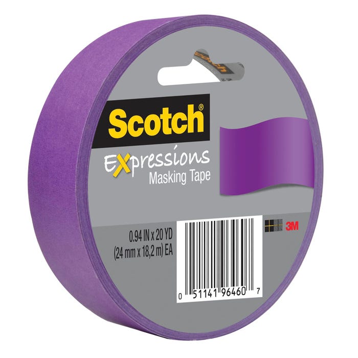 Scotch Expressions Masking Tape, 0.94 Inch x 20 Yards, Purple