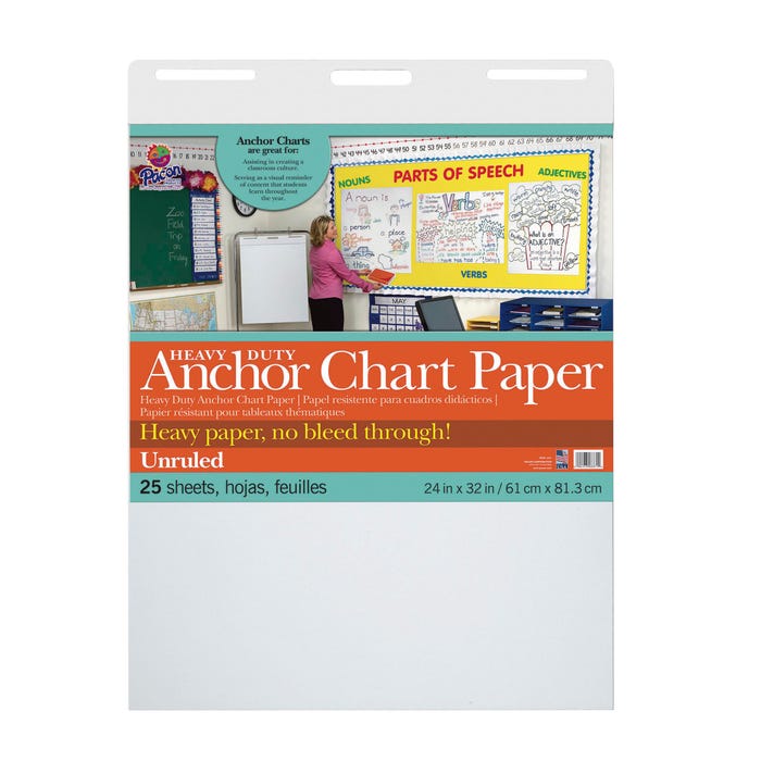 Pacon Anchor Chart Paper, 24 x 32 Inches, Unruled, 25 Sheets