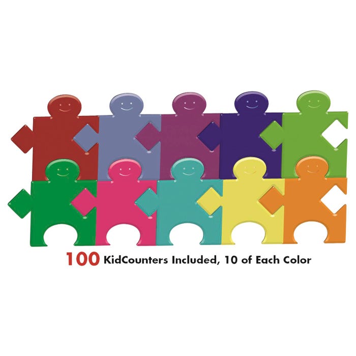 Essential Learning Products KidCounters, 10 Assorted Colors, Set of 100