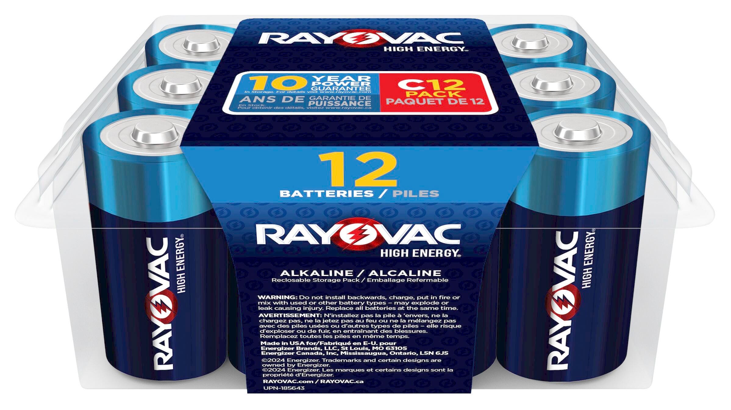 Rayovac Pro Pack Alkaline Batteries, D, Pack of 12 1500901