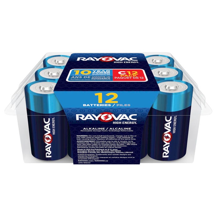 Rayovac Alkaline D Batteries, Pack of 12